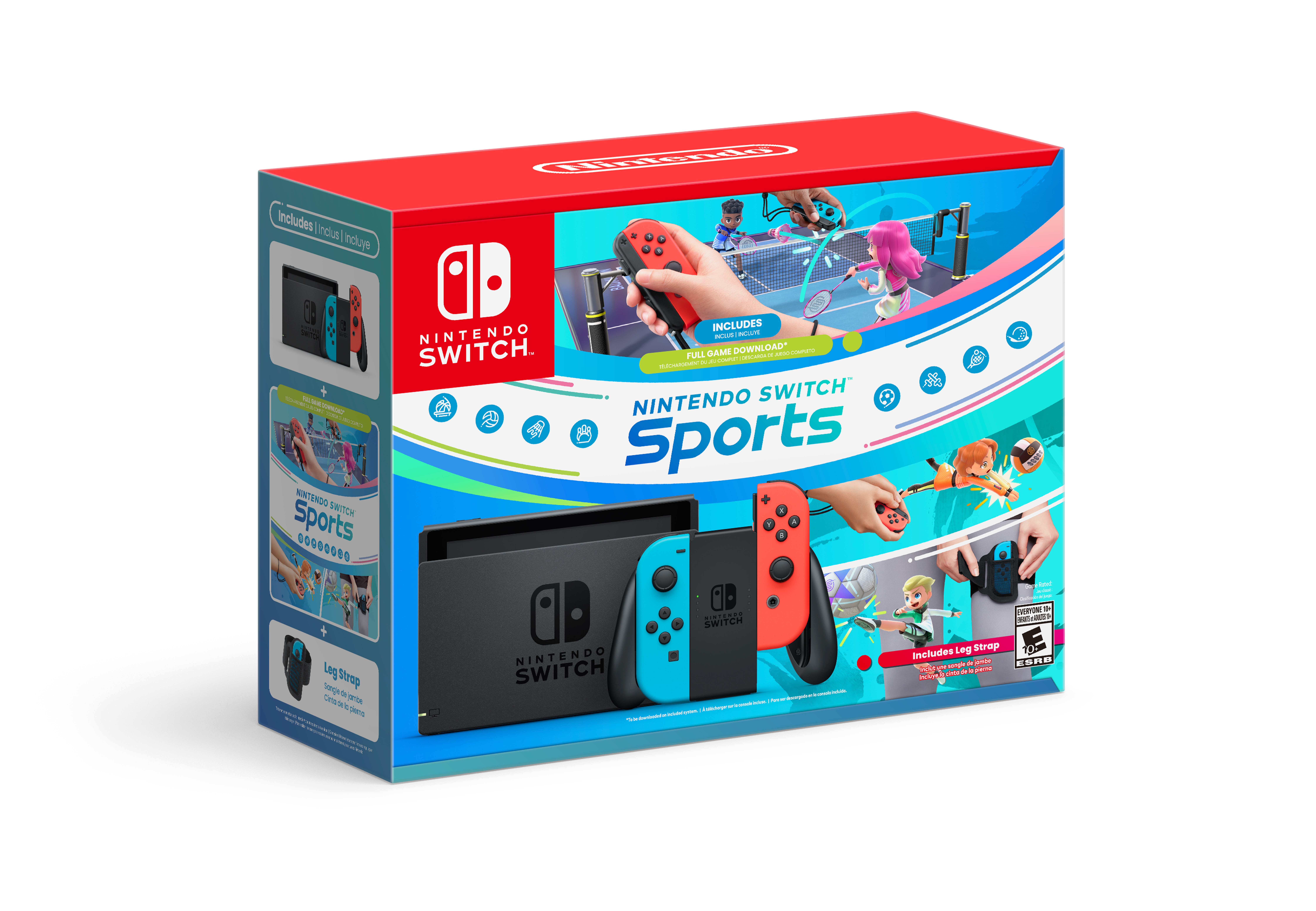 Nintendo Switch Console Bundle with Nintendo Switch Sports & Leg Strap