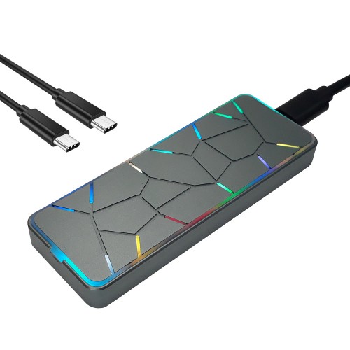 iCAN SS1 Portable RGB NVME M.2 Enclosure , USB 3.1 Gen2, 10Gb/s