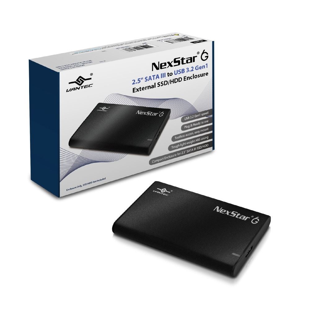 Vanetec NexStarG 2.5” SATA III to USB 3.2 Gen1 SSD/HDD Enclosure