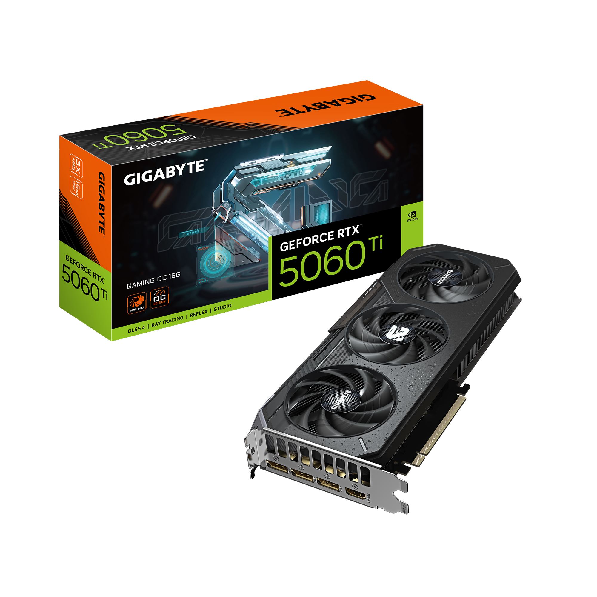 GIGABYTE GeForce RTX 5060 Ti GAMING OC 16G Graphics Card, 16GB 128-bit GDDR7, PCIe 5.0, WINDFORCE cooling system, GV-N506TGAMIN