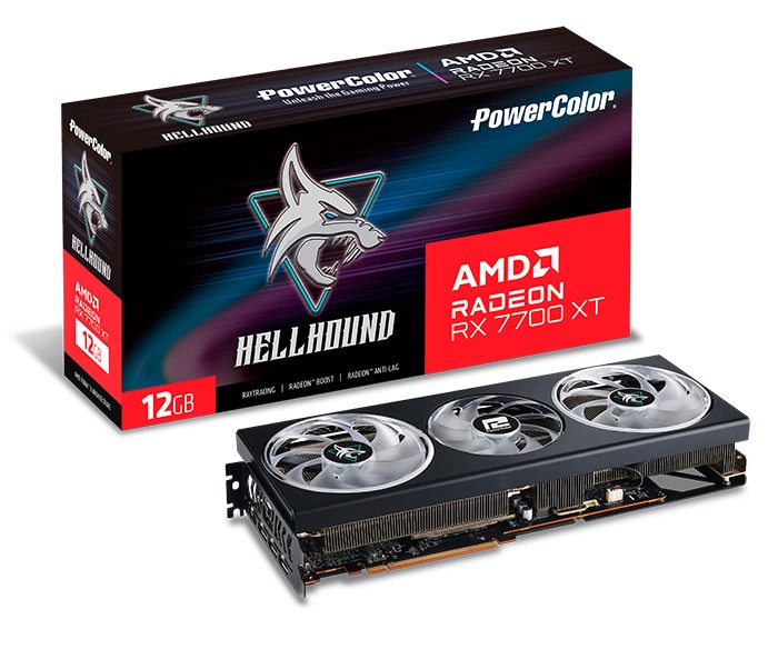 POWERCOLOR Hellhound AMD Radeon RX 7700 XT 12 Go GDDR6