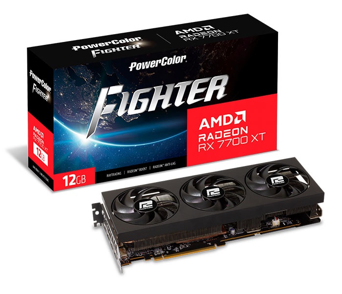 POWERCOLOR Fighter AMD Radeon RX 7700 XT 12 Go GDDR6