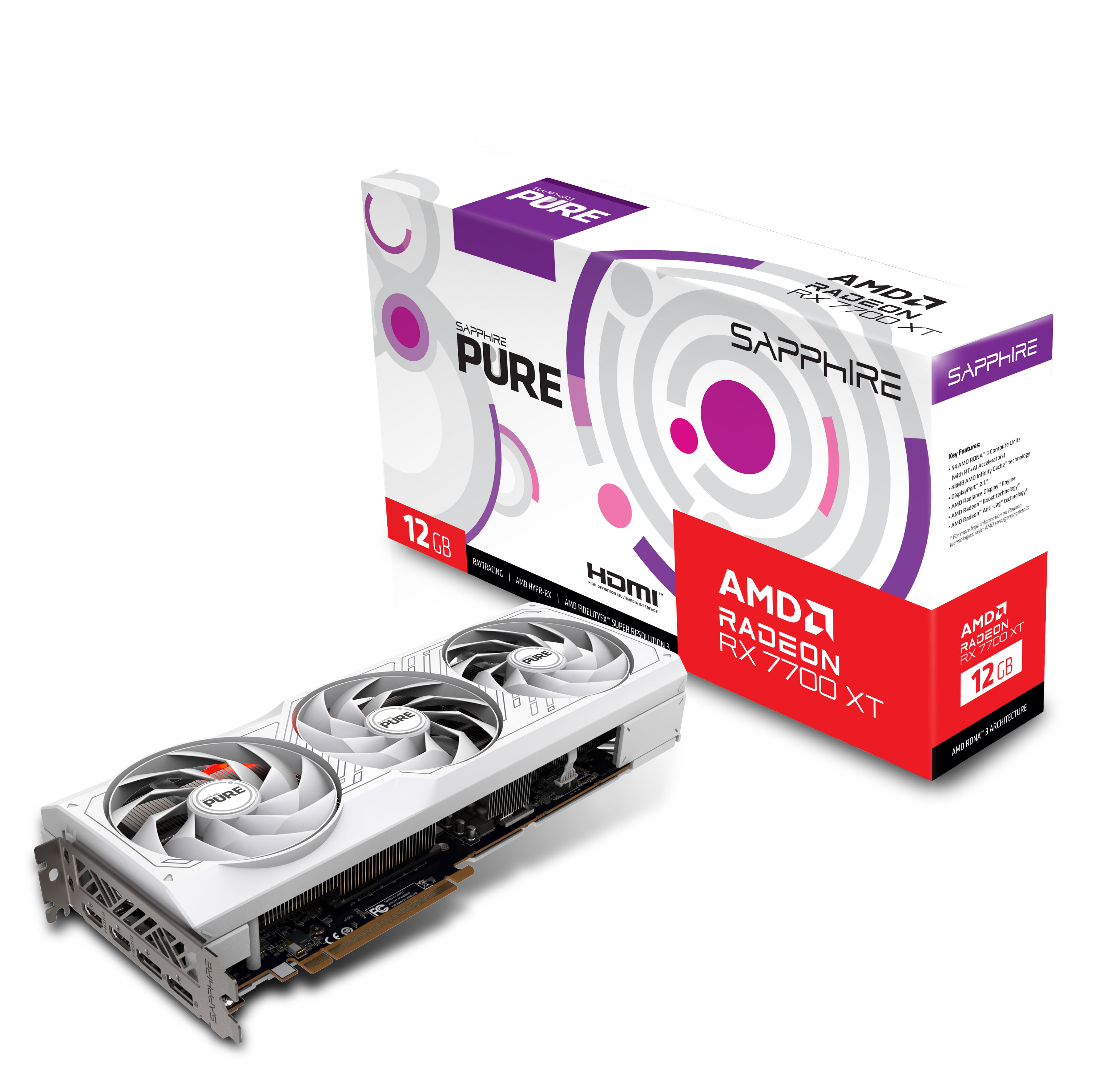 SAPPHIRE PURE AMD RADEON™ RX 7700 XT GAMING OC 12GB GDDR6(Open Box)