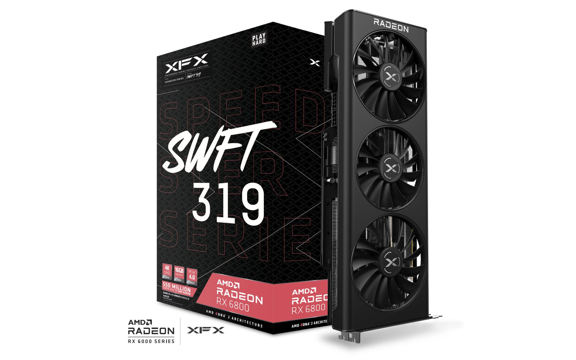 Carte graphique XFX SPEEDSTER SWFT319 AMD Radeon™ RX 6800 Black Edition