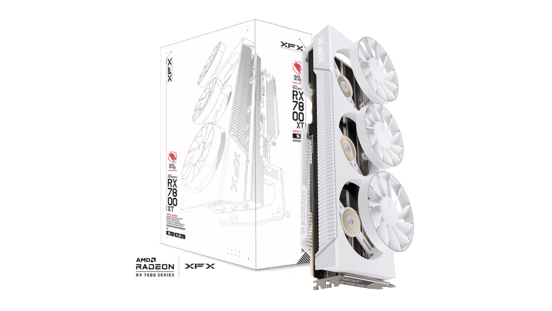 XFX Quicksilver Radeon RX 7800 XT Magnetic Air Arctic White