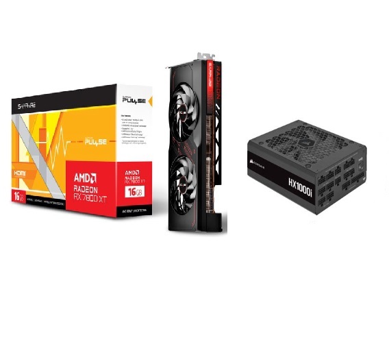 SAPPHIRE NITRO+ AMD RADEON RX 9070 XT 16GB GDDR6 GRAPHICS CARD + CORSAIR HX1000i Power Supply