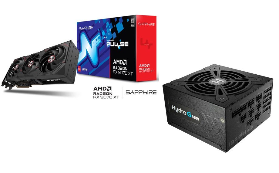 SAPPHIRE PULSE AMD RADEON RX 9070 XT 16 Go Carte graphique + FSP Hydro G Pro 1000W Bloc d'alimentation