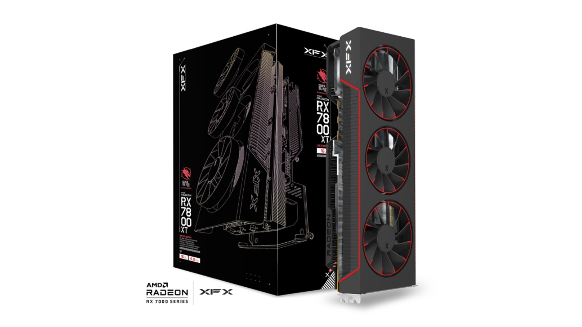 XFX Qicksilver Radeon RX 7800 XT Magnetic Air easy swap fan