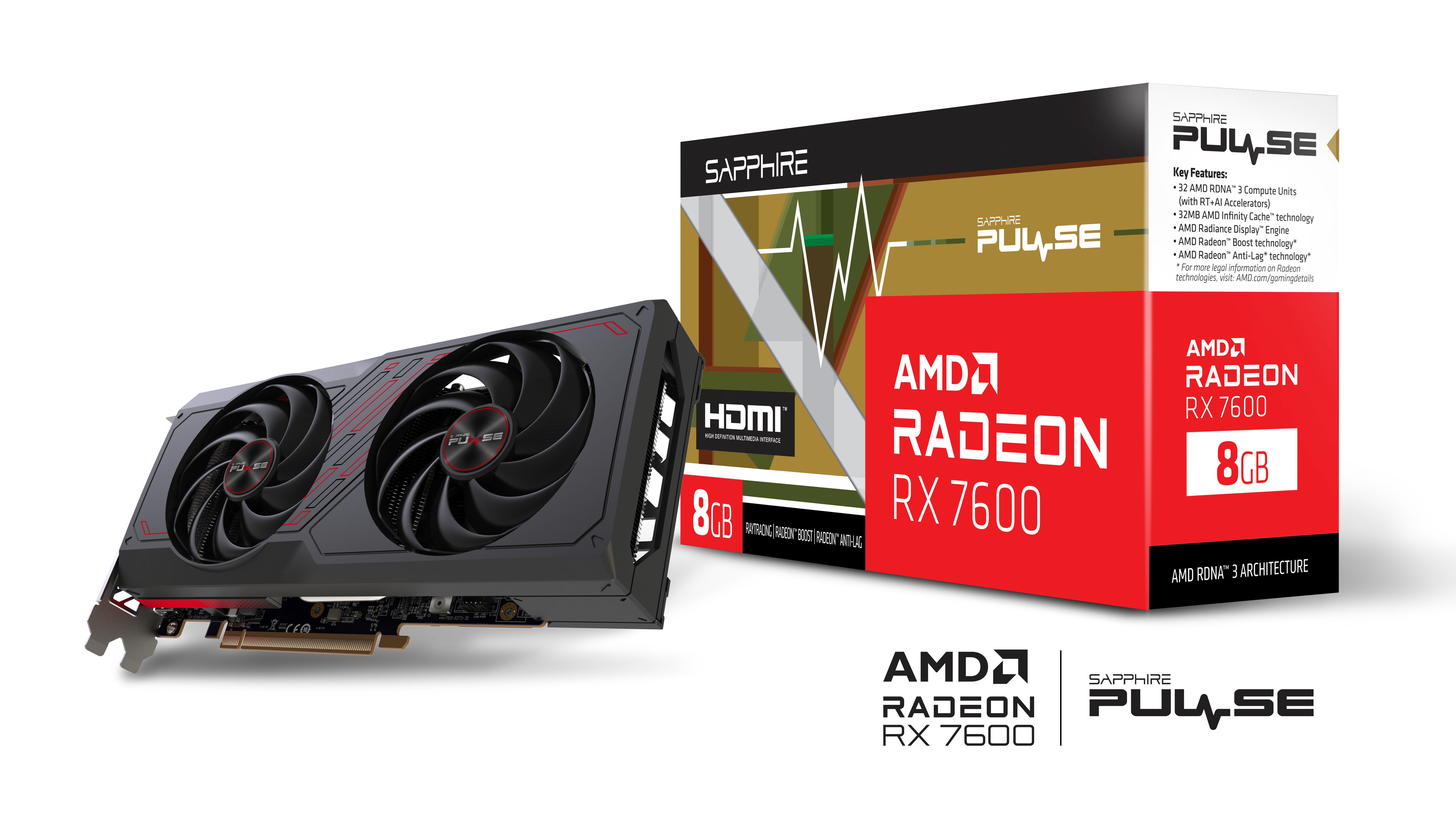 SAPPHIRE PULSE AMD Radeon™ RX 7600 8GB Renewed