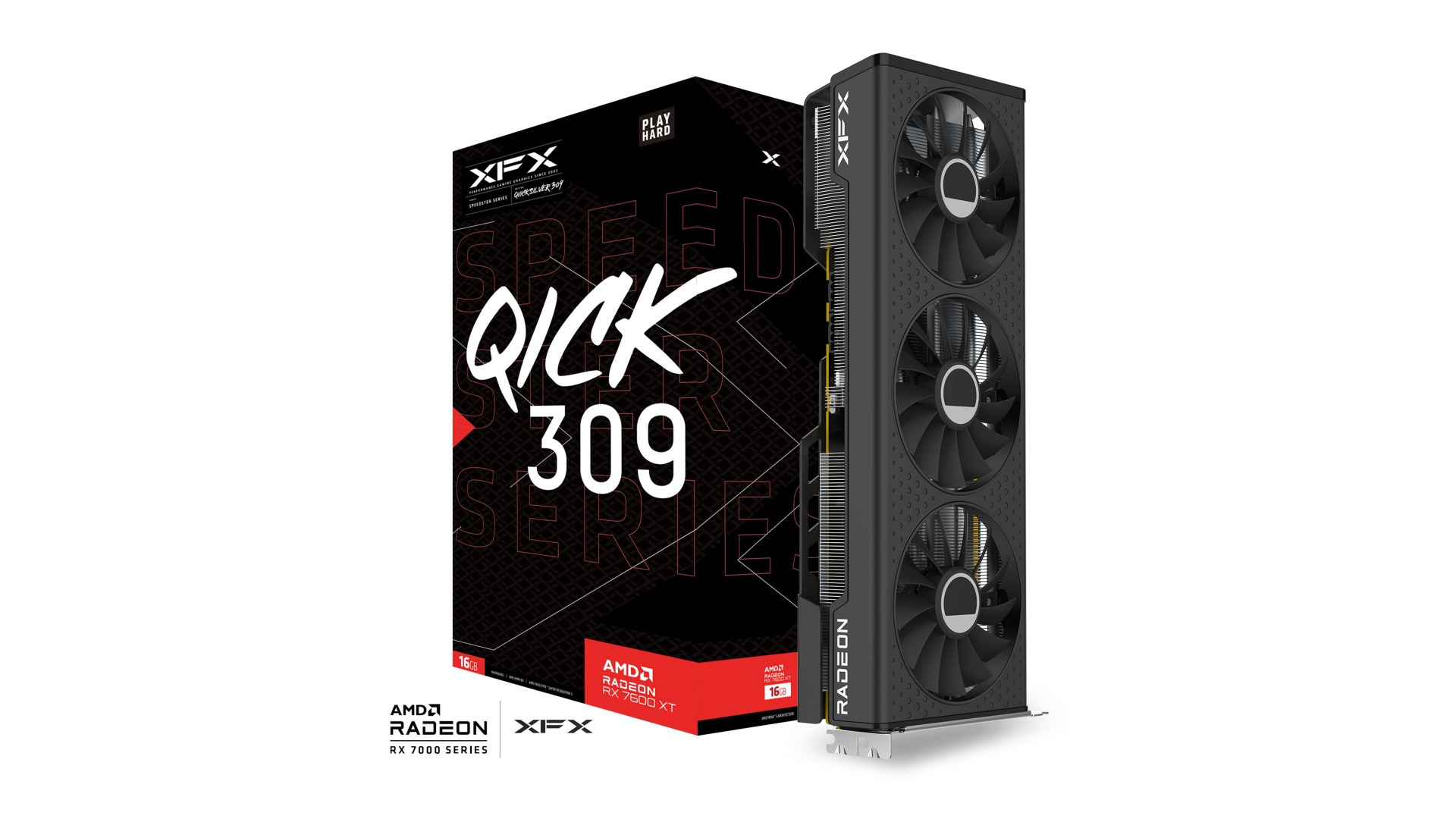 XFX SPEEDSTER QICK309 RADEON RX 7600XT NOIR avec 16 Go GDDR6