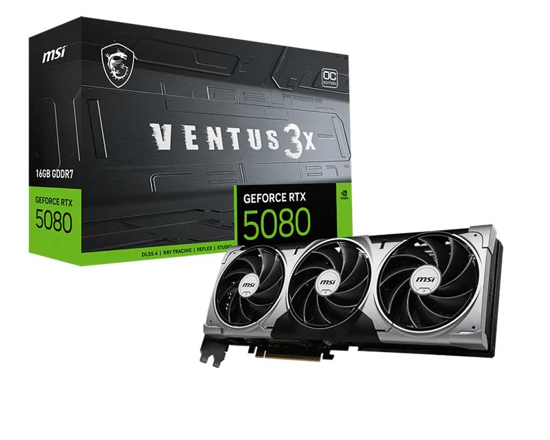 MSI GeForce RTX 5080 16G VENTUS 3X OC GDDR7 Trois ventilateurs