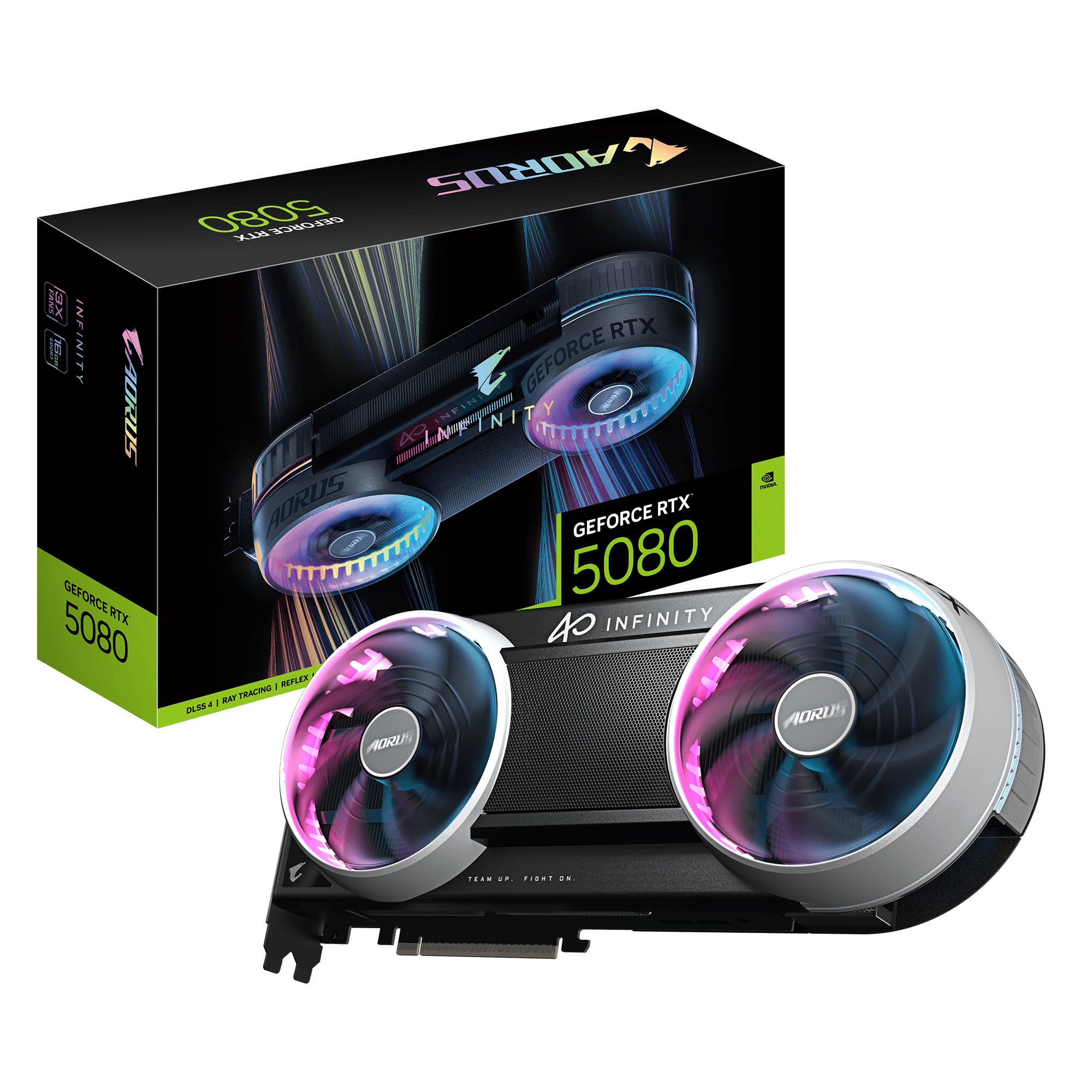 GIGABYTE AORUS GeForce RTX 5080 INFINITY GDDR7 Trois ventilateurs