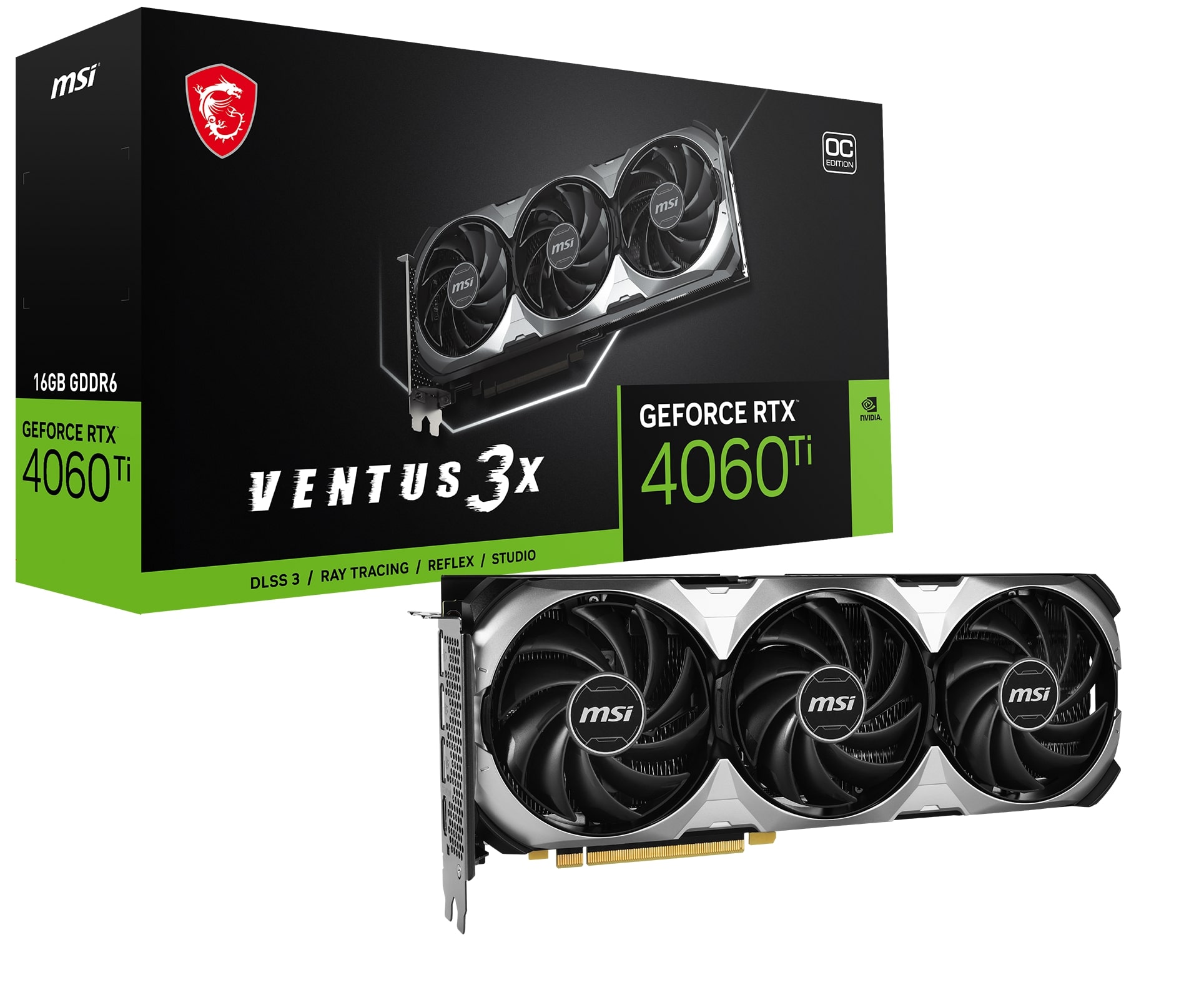 MSI GeForce RTX 4060 Ti VENTUS 3X 16G OC GDDR6 Carte graphique