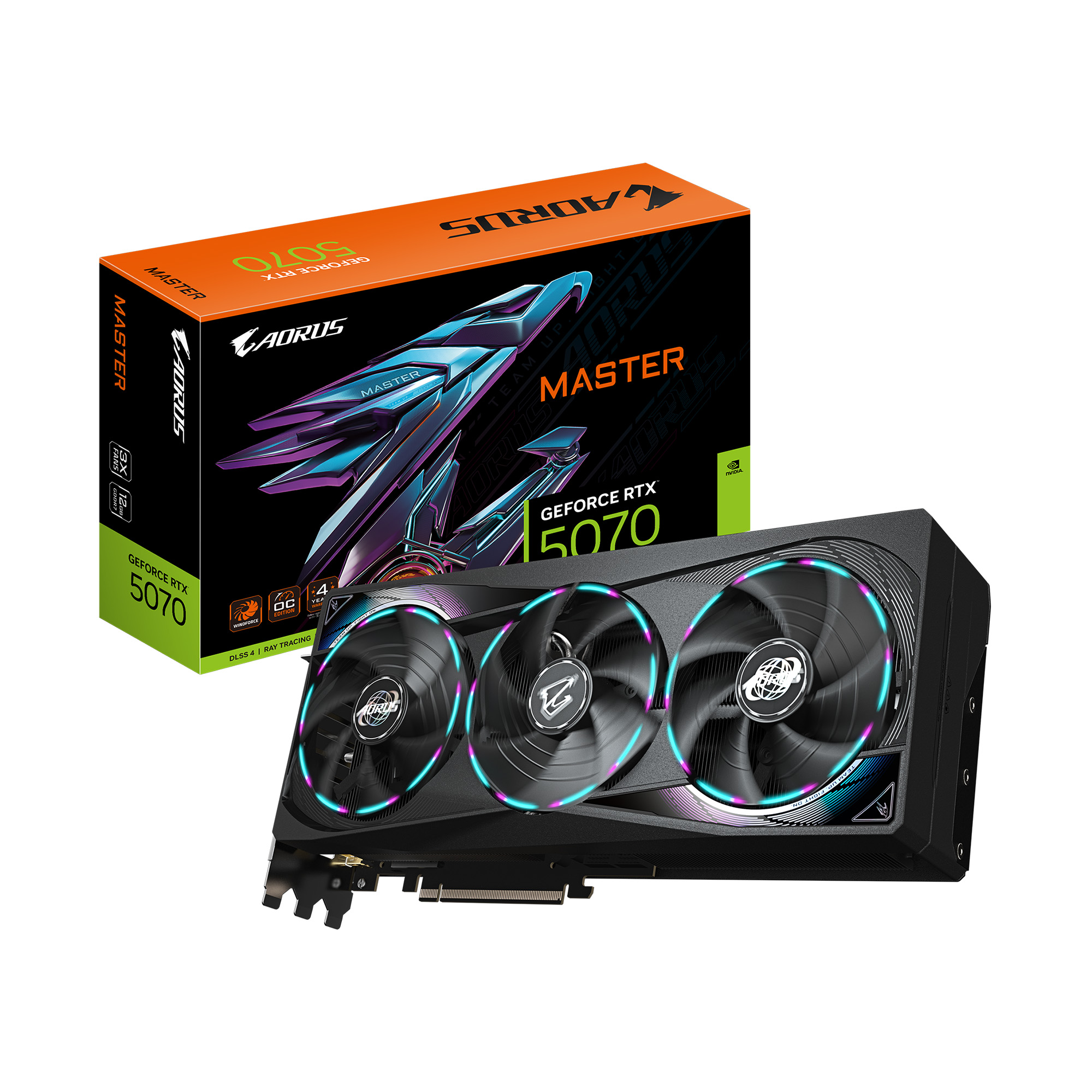 Carte graphique GIGABYTE AORUS GeForce RTX 5070 MASTER 12G,