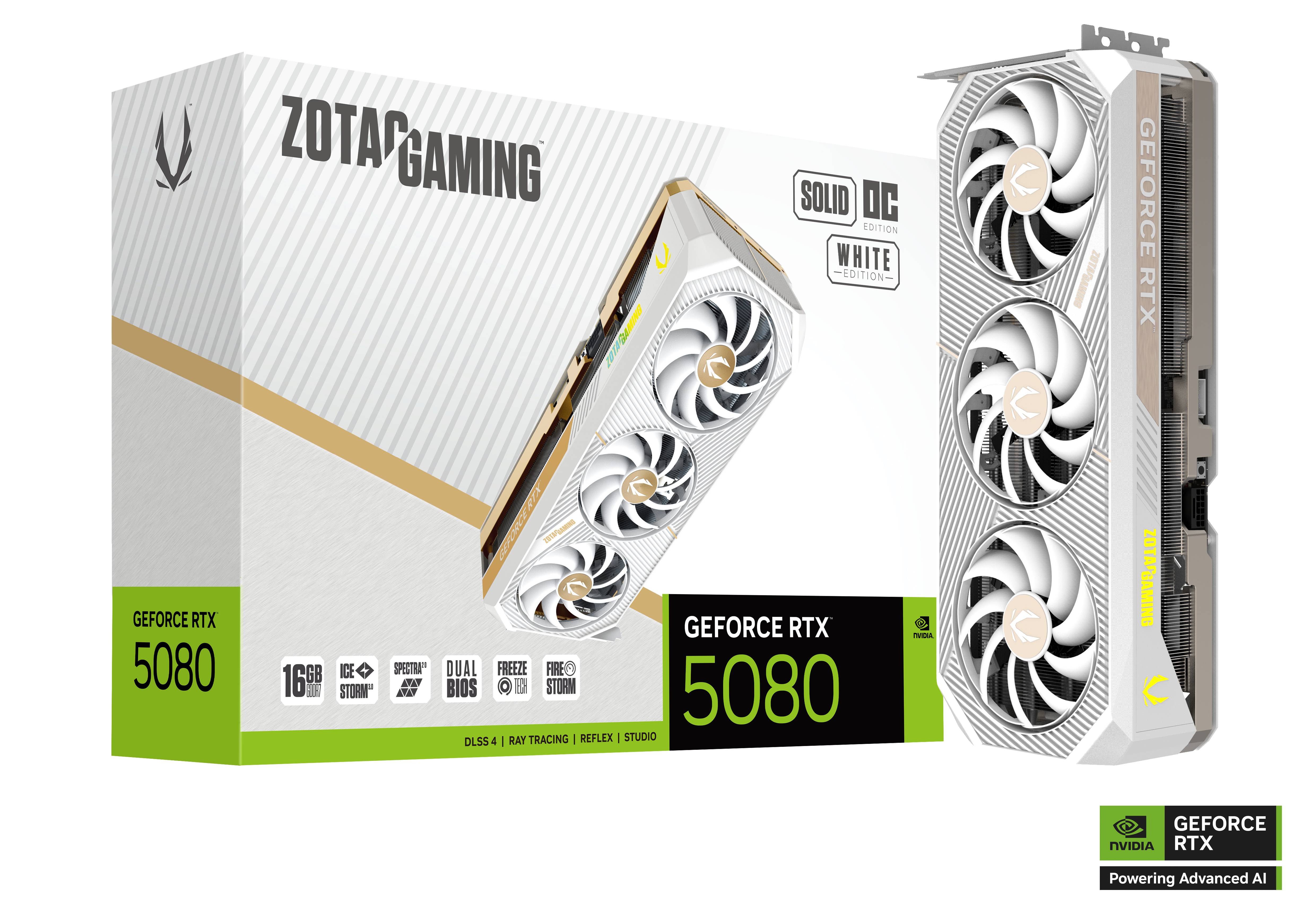 ZOTAC GAMING GeForce RTX 5080 SOLID OC White Edition 16GB GDDR7