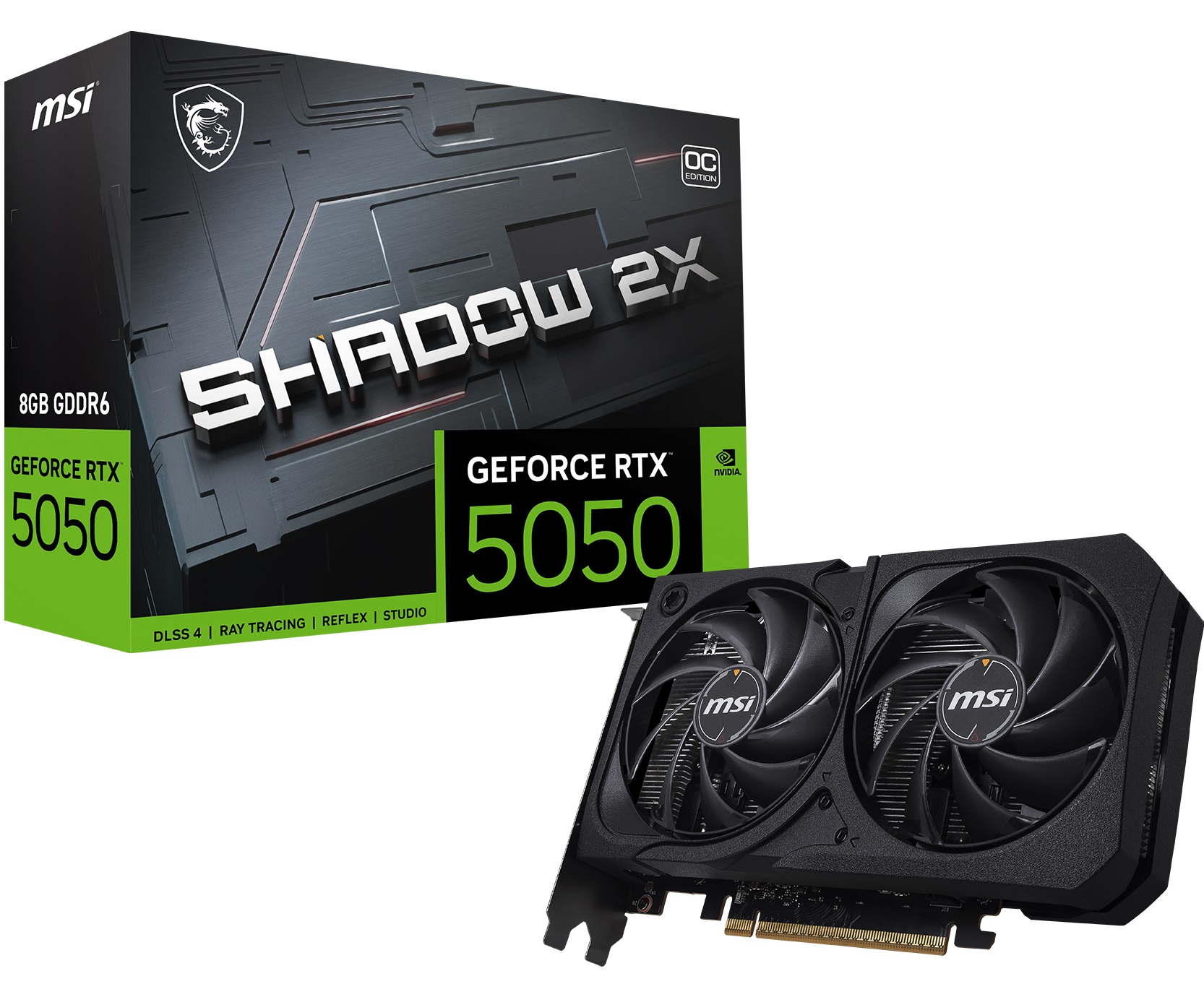 MSI GeForce RTX 5050 8G SHADOW 2X OC, GDDR6 8GB Black