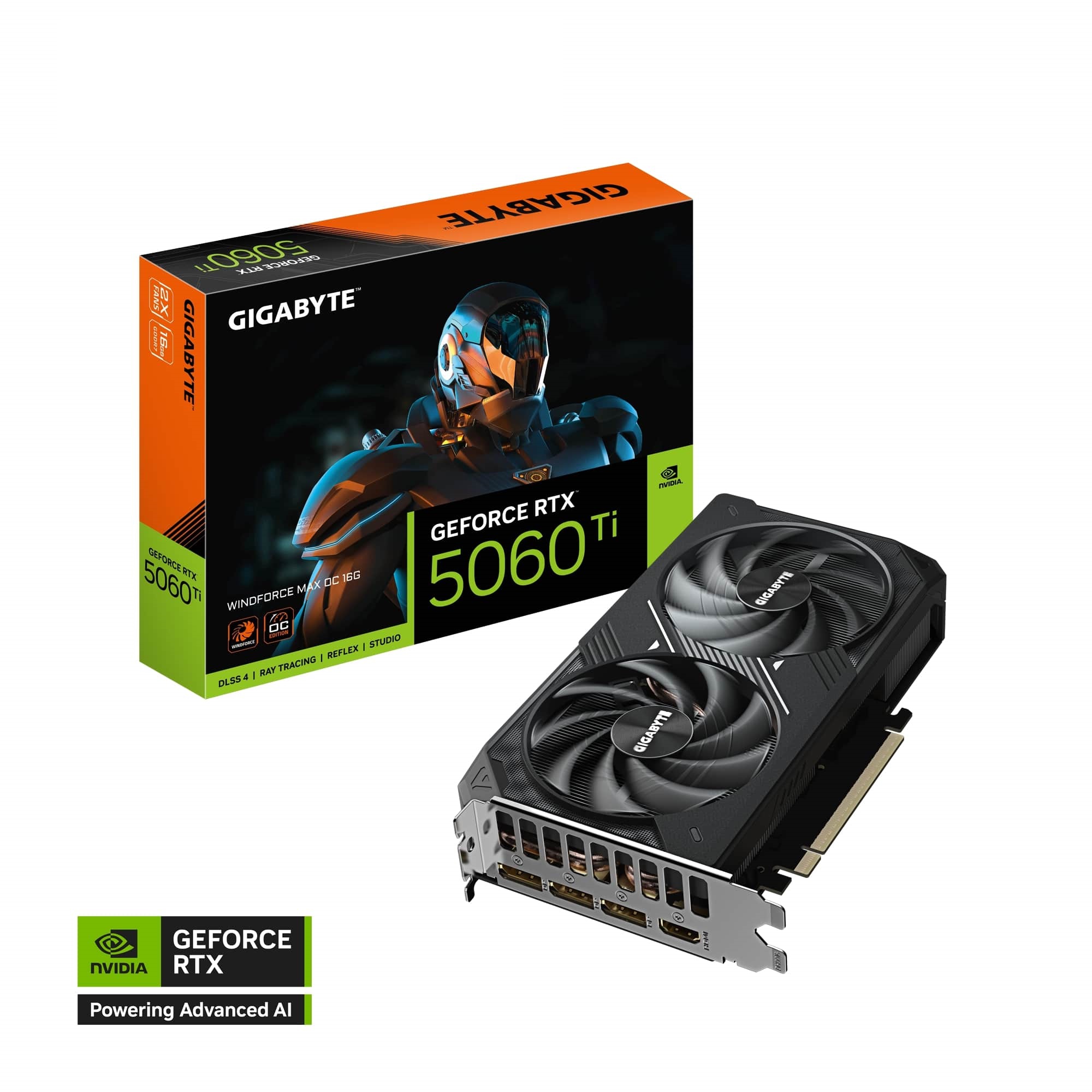 GIGABYTE GeForce RTX 5060 Ti WINDFORCE MAX OC GDDR7 Deux ventilateurs