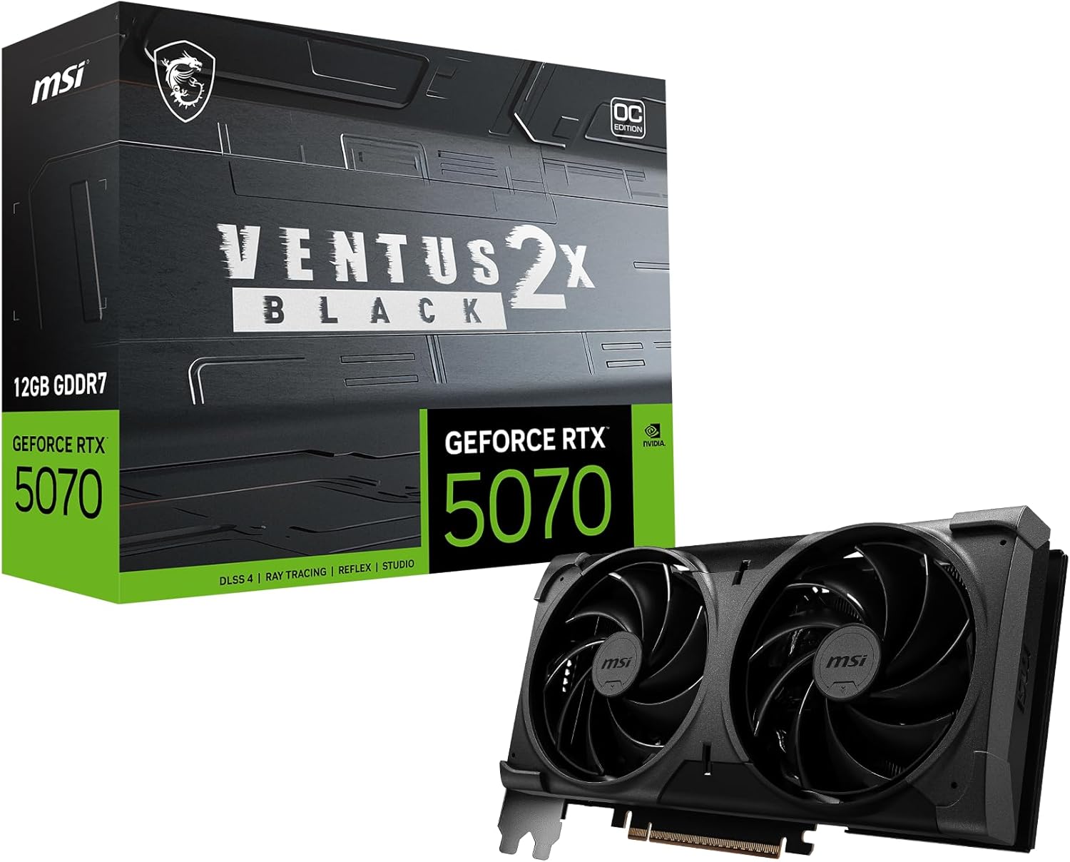 Carte graphique MSI GeForce RTX 5070 12G VENTUS 2X OC BLACK