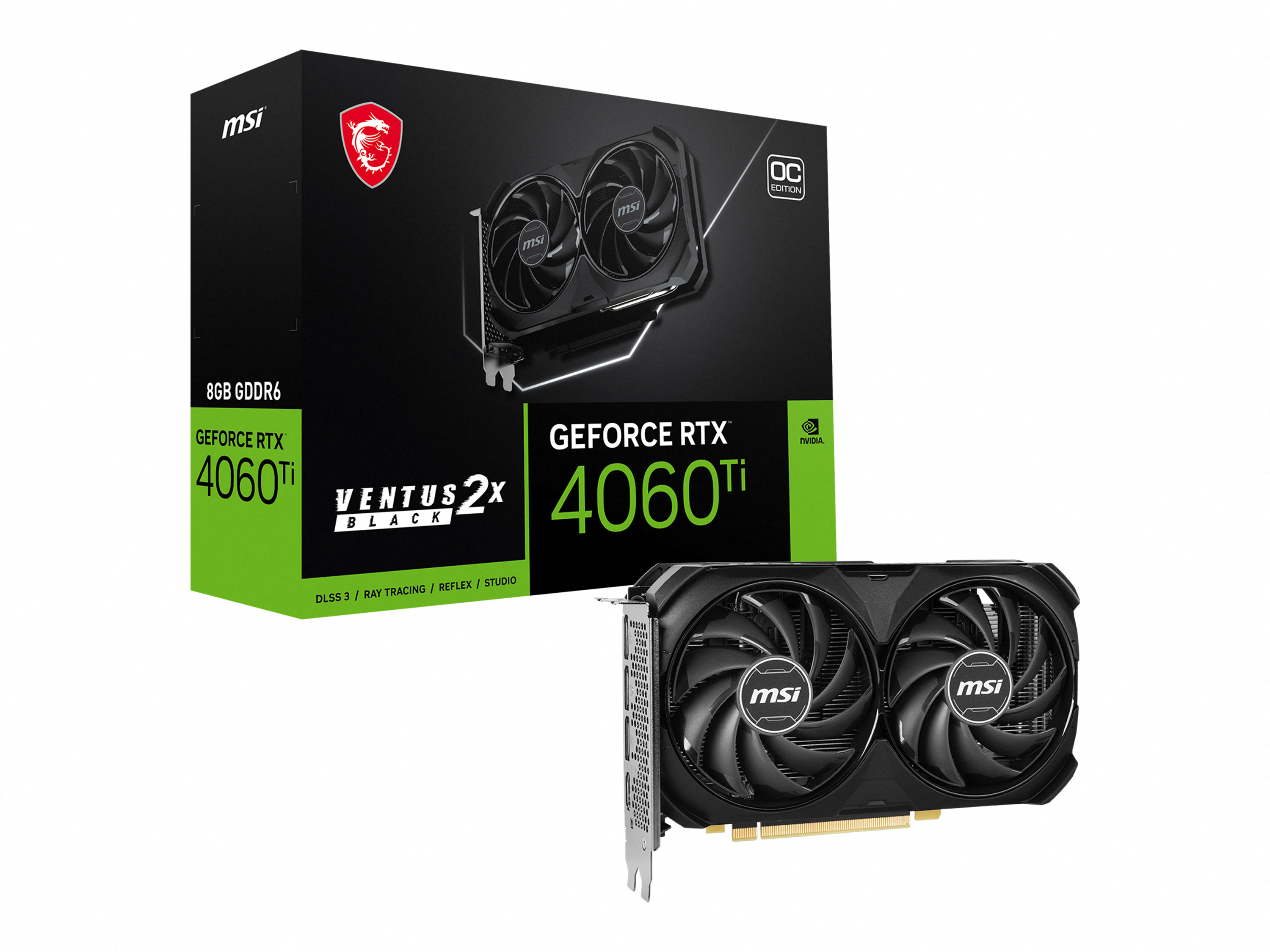 MSI GeForce RTX 4060 Ti VENTUS 2X BLACK 8G OC GDDR6 Graphics Card(Open Box)