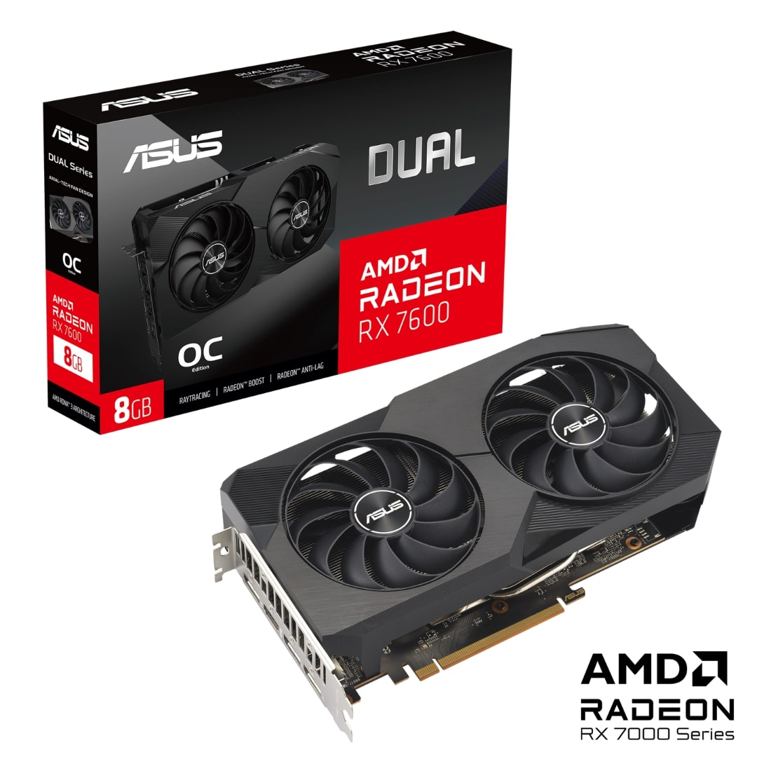 ASUS DOUBLE Radeon RX 7600 OC Édition 8 Go GDDR6 Carte graphique