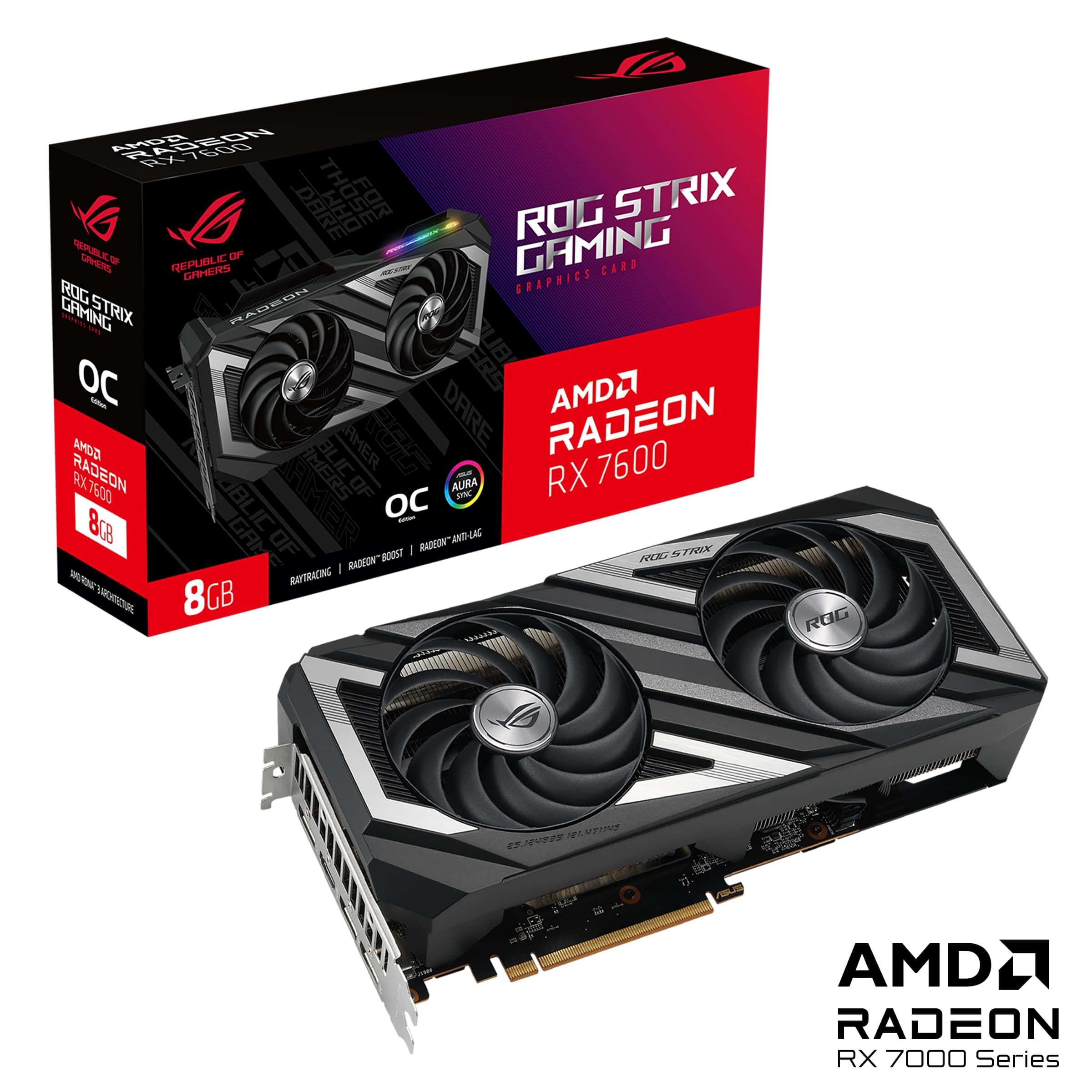 ASUS ROG Strix Raseon RX 7600 OC Edition 8GB GDDR6 Graphics Card