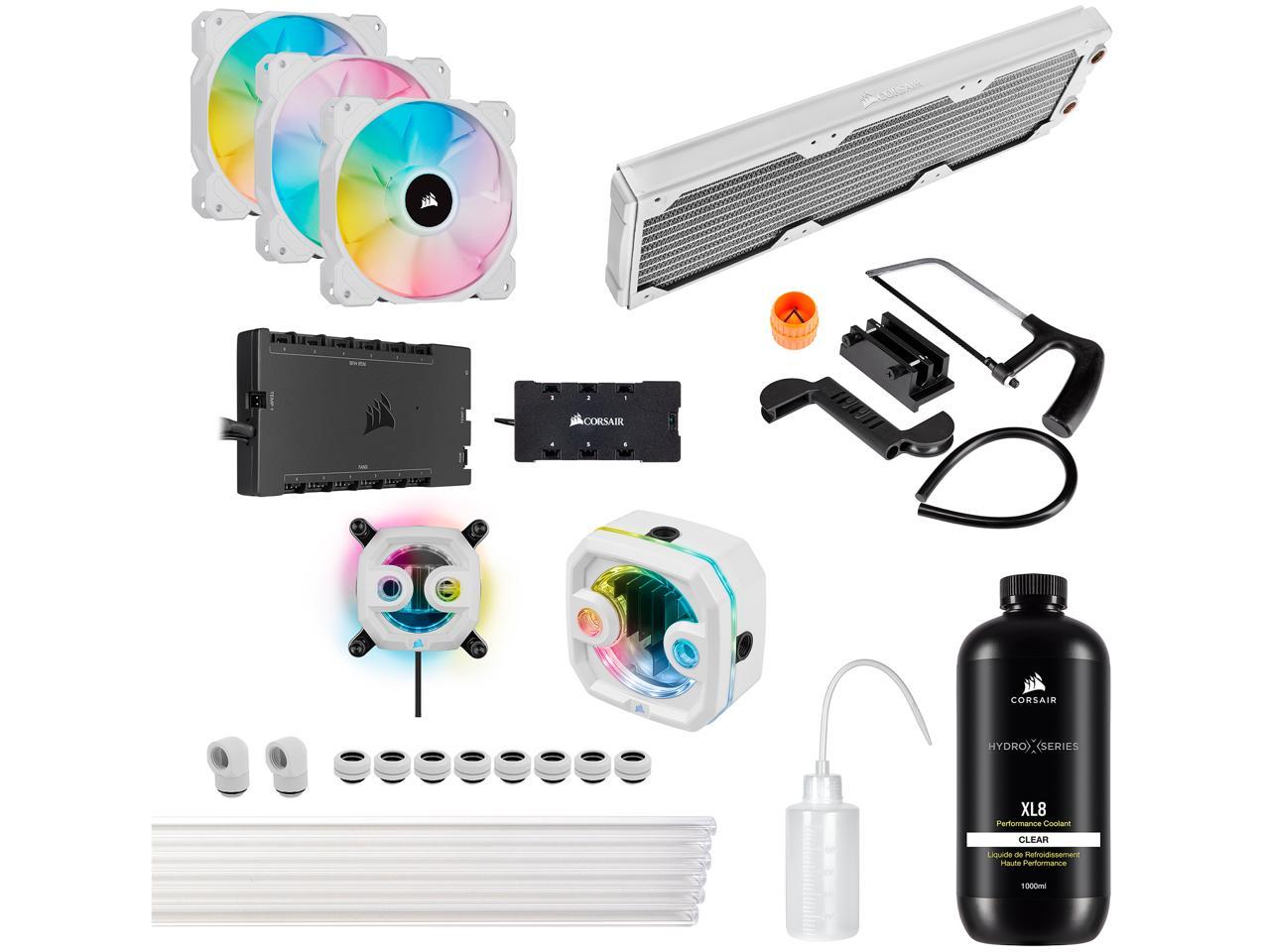 nsemble de refroidissement personnalisé CORSAIR Hydro X Series iCUE XH303i RGB PRO - Blanc