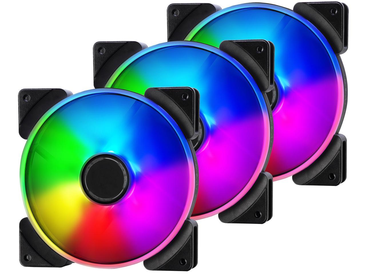 Ensemble de 3 ventilateurs de boîtier pour ordinateur FRACTAL DESIGN Prisma AL-14 PWM de 140 mm avec LED RVB adressable et r...