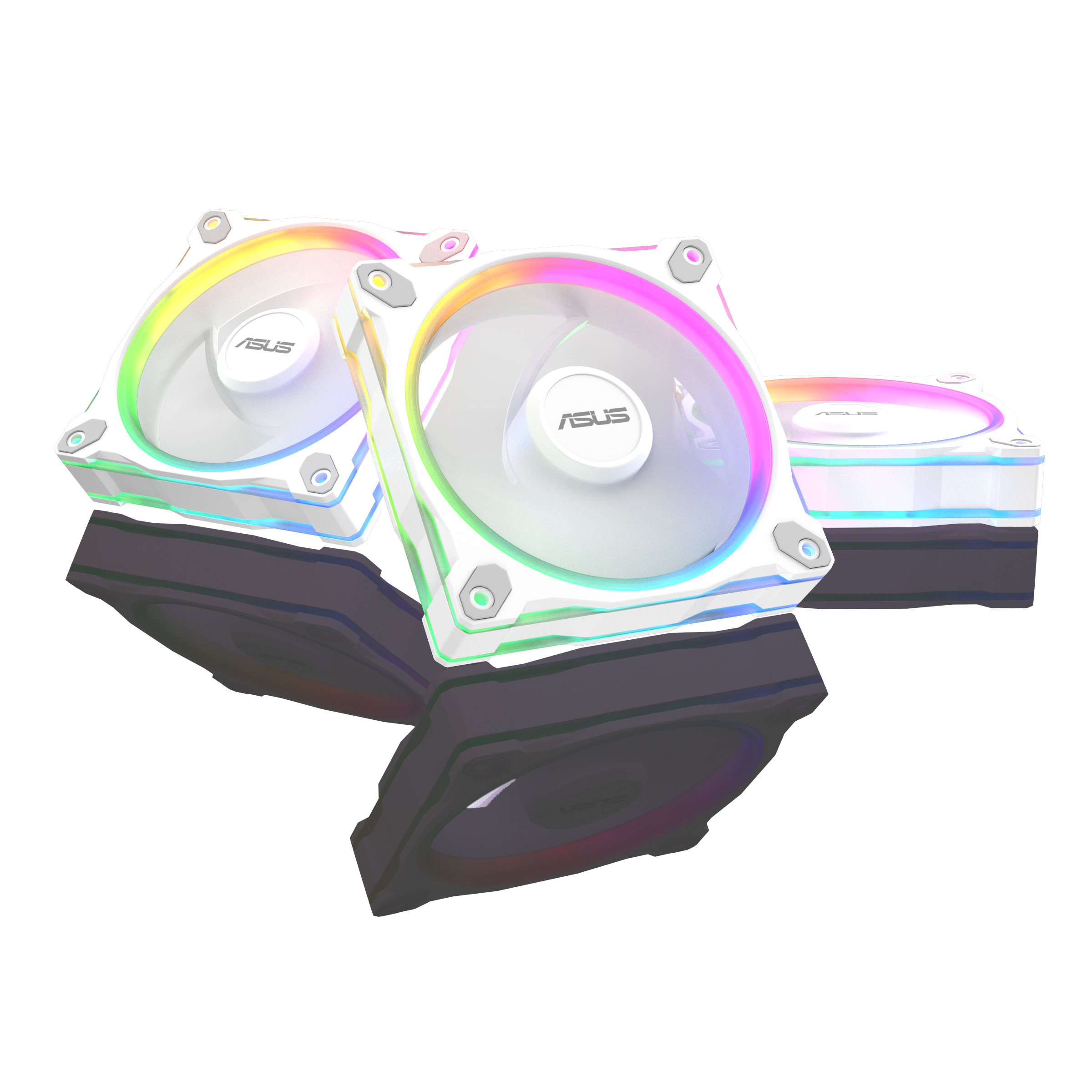 ASUS Prime MR120 ARGB 120mm Reverse Case Fan 3-Pack White