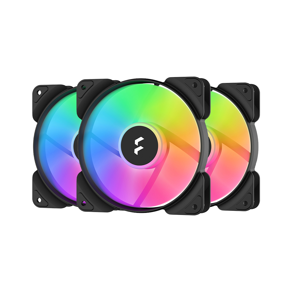 FRACTAL DESIGN Aspect 14 RGB 140 mm PWM Wide 500-1700 RPM Range Black Frame 3-pack Computer Case Fan