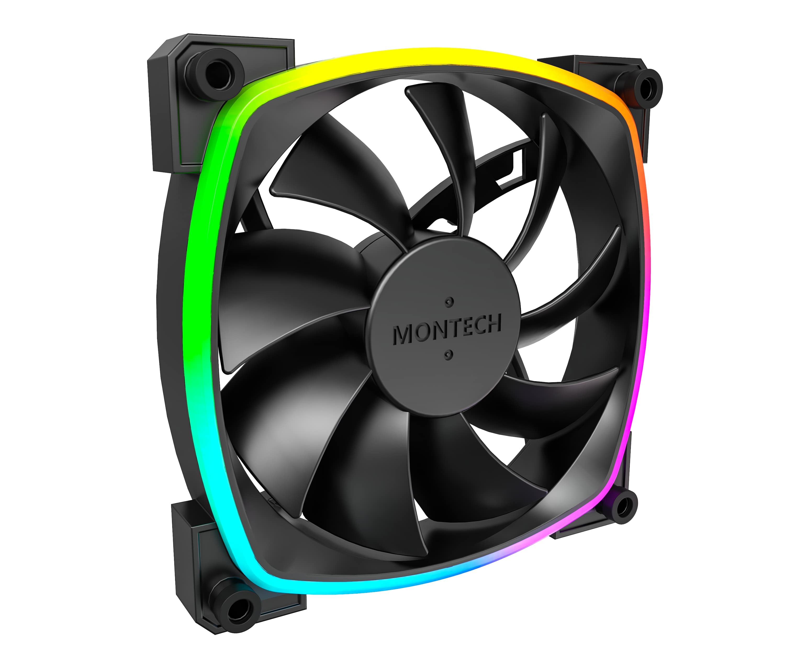Montech AX 120 PWM Ventilateur de boîtier, Noir(Open Box)