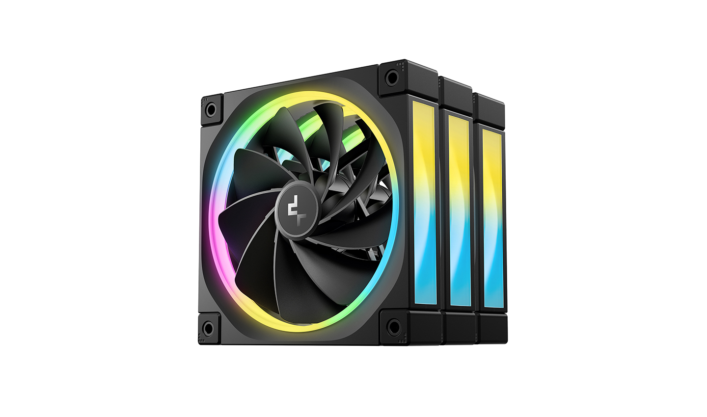 DeepCool FL12R 3IN1, 120mm High-Performance ARGB Gen 2 Fans, Black, Reverse, PWM Daisy Chain, 3 Pack