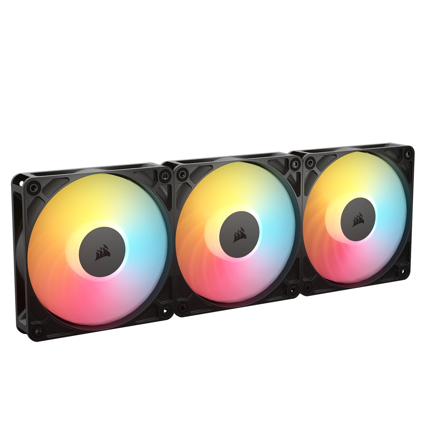 Pack de trois ventilateurs CORSAIR RS120-R ARGB 120 mm, noir