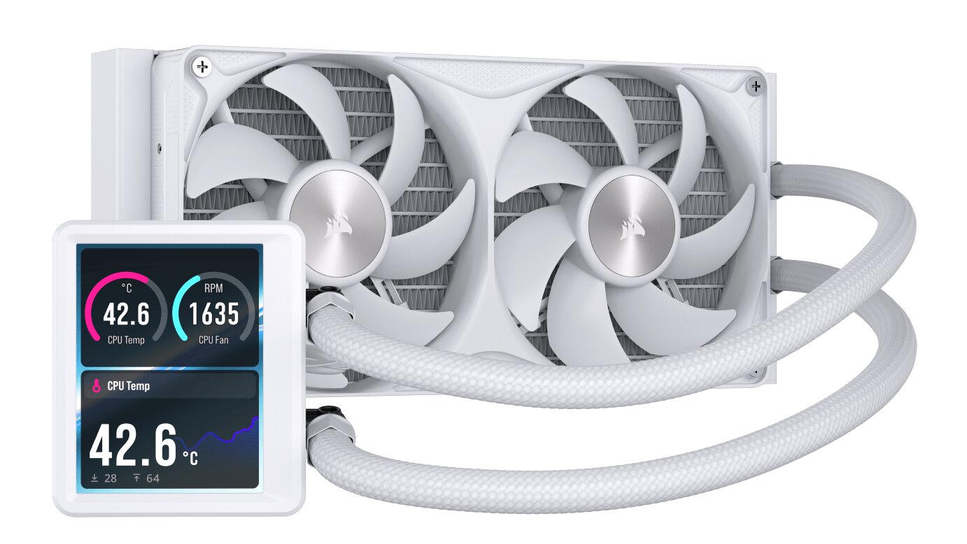 CORSAIR NAUTILUS II 240 LCD 240mm Liquid Cooler White