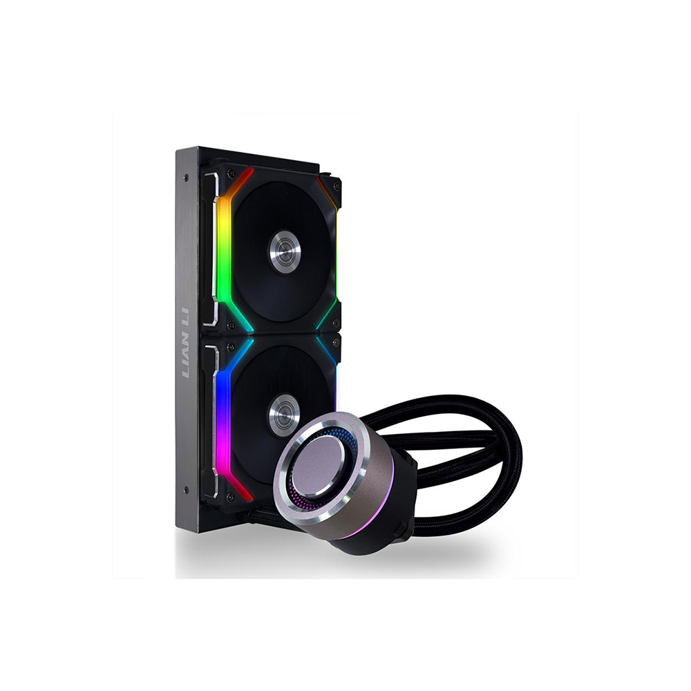 Lian Li Galahad AIO UNI FAN SL Edition 240 Closed-Loop Liquid CPU Cooler - Black - Removable Magnetic Aluminium Cap - Customiza