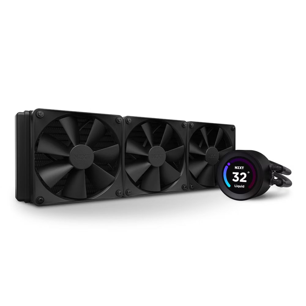 NZXT Kraken 360 Elite - Refroidisseur liquide AIO 360 mm avec écran et ventilateurs de radiateur (Noir)