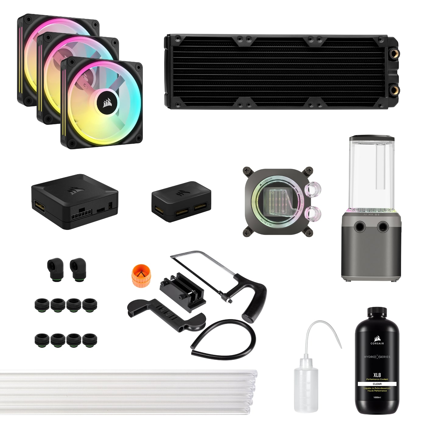 CORSAIR Hydro X Series iCUE LINK XH405i Kit de refroidissement personnalisé, Gris furtif