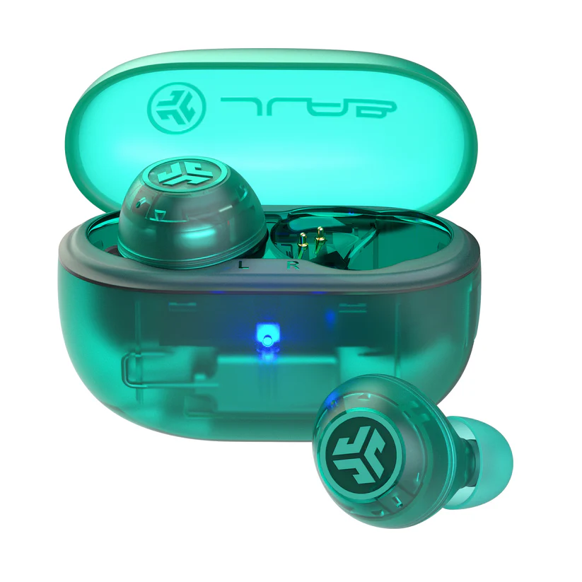 JLAB Go Pop ANC True Wireless Earbuds, Transparent Teal