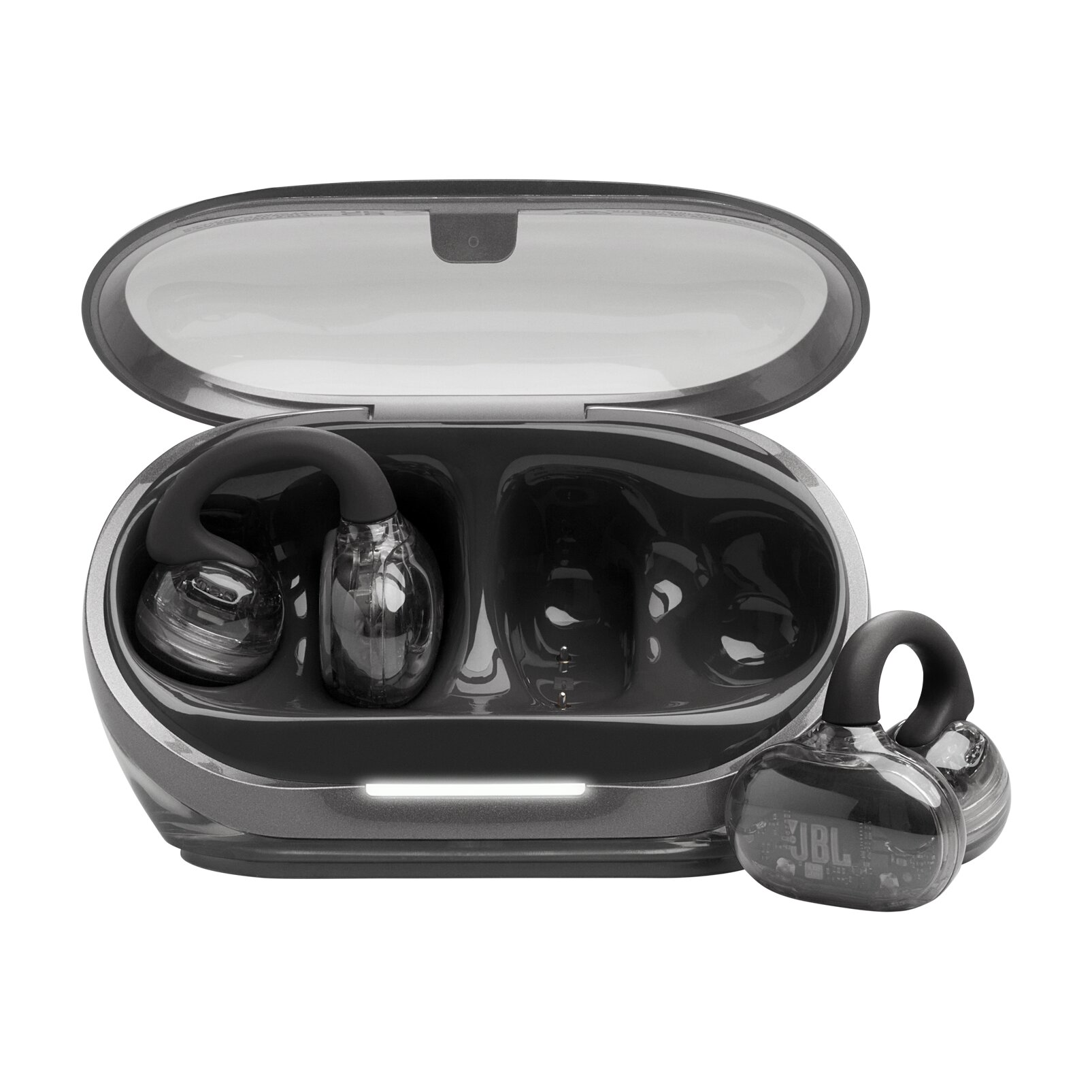 JBL Soundgear Clips True Wireless Open-ear Earbuds, Ghost Black