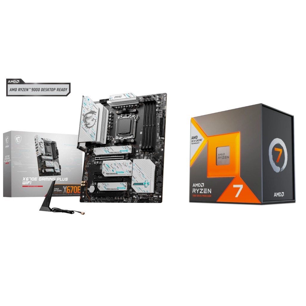 AMD R7 7800X3D CPU +  MSI X670E GAMING PLUS WIFI Motherboard