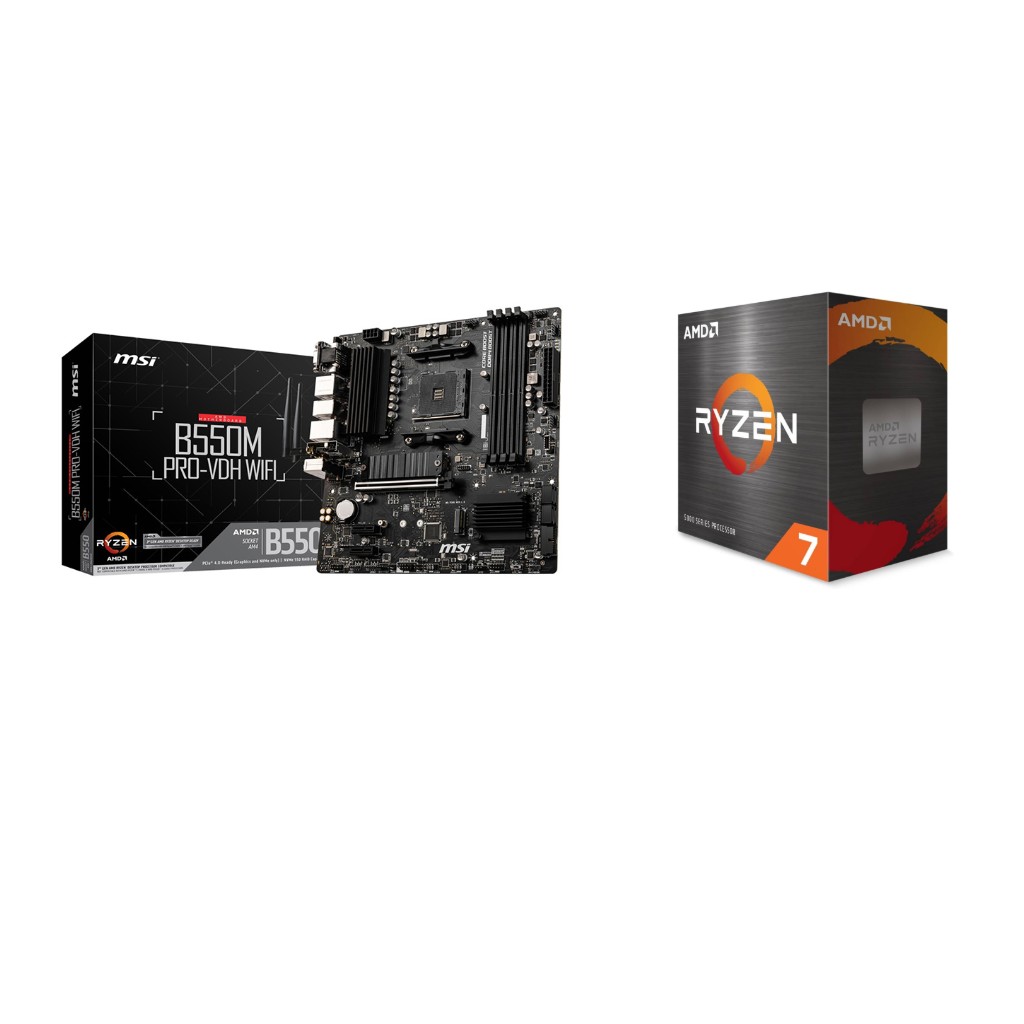 AMD R7 5700X CPU + MSI B550M PRO-VDH WIFI Motherboard