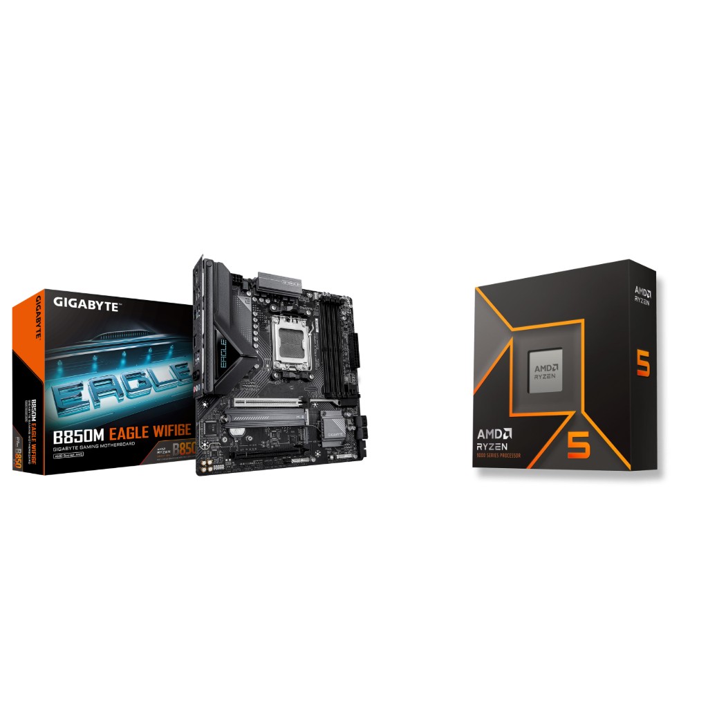 AMD Ryzen 5 9600X CPU + GIGABYTE B850M EAGLE WF6E Motherboard