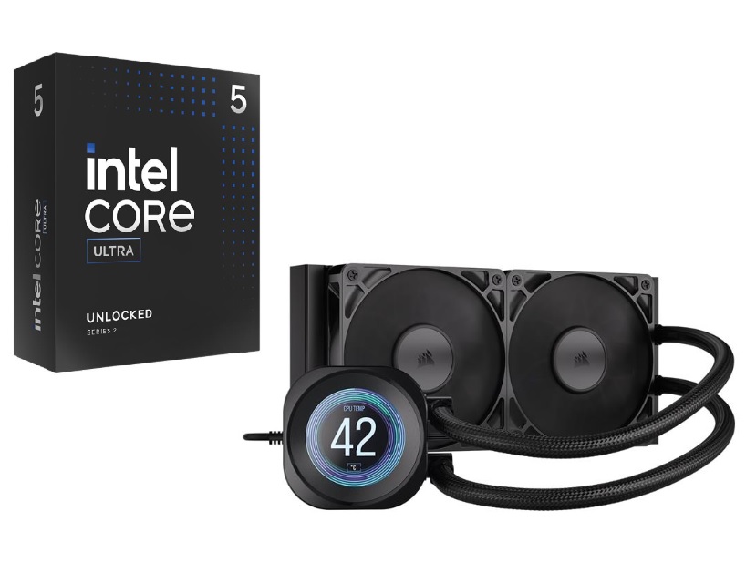 Intel Core Ultra 5 CPU + CORSAIR NAUTILUS 240 RS LCD AIO