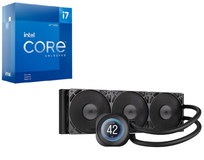 Intel Core i7-12700KF CPU + CORSAIR NAUTILUS 360 RS LCD AIO