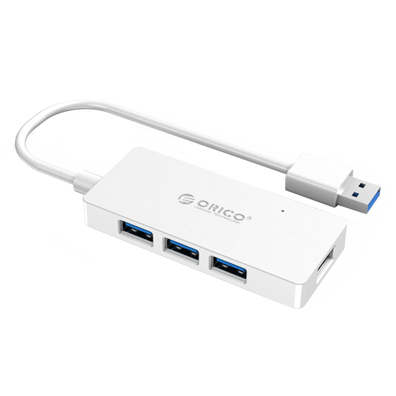 ORICO 4-port USB 3.0 Rectangle Hub with 15cm Cable, White