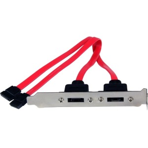 Plaque de support StarTech.com 2 ports SATA vers eSATA - Plaque femelle eSATA M/F