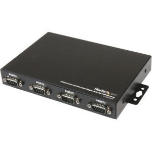 STARTECH USB to Serial Adapter Hub | 4 Port | Wall Mount | COM Port Retention | Texas Instruments | USB to RS232 Adapter