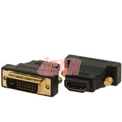 iCAN Premium Quality Low Noise HDMI Female to DVI Male Adapter Gold Plated (ADP HDMIF-DVIDM) - 1 pack