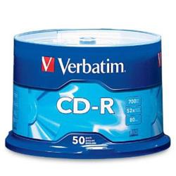 Verbatim CD-R 700MB/80min recording 52X, 50 Pack  Spindle (94691)