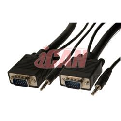 iCAN SVGA 3CO+ 4TP 2919 Triple-Shielded w/AC35MM Stereo - 10 ft.