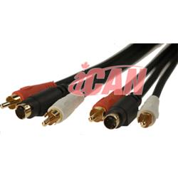 iCAN S-Video + 2 RCA M/M Red/White Premium Cable - 25 ft.